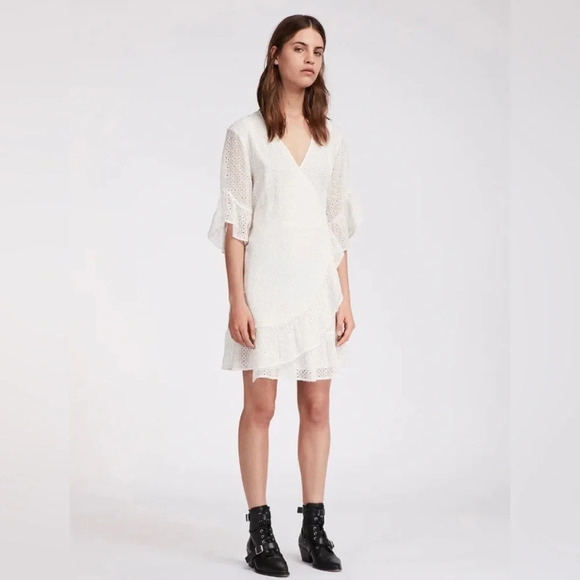 All Saints Marlow Ette Wrap Dress. Size 4. - Picture 1 of 7